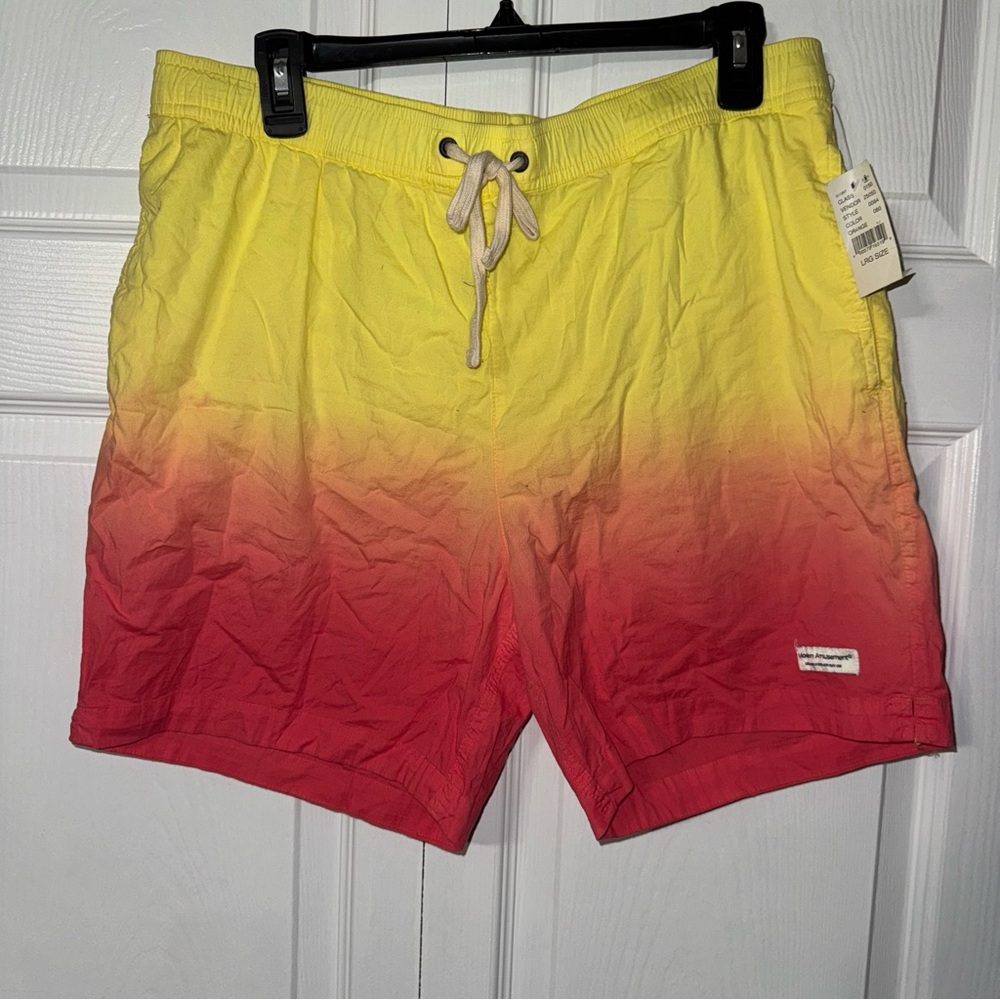 Modern Amusement Yellow and Red Gradient Swim Trunks